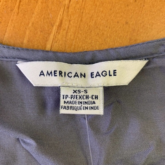 American Eagle Duster XS S Festival Kimono Long Eyelets Boho Beach Cover Up Blue - Picture 4 of 8